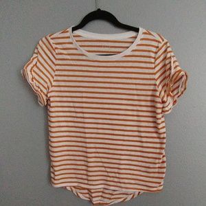 Mustard Yellow/White Stripe SS Tee